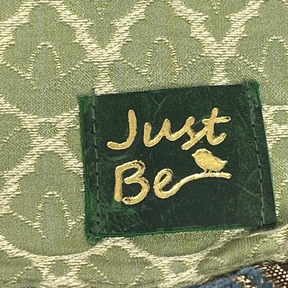 Just Be Blue and Green Crossbody Carpet Bohemian Bag with Geometric Pattern - Picture 2 of 16